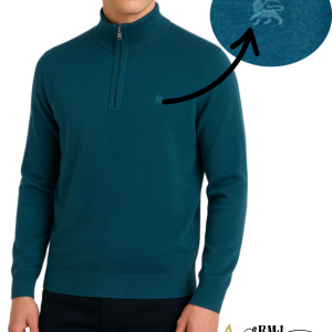 men’s half zip sweater – premium bci combed cotton